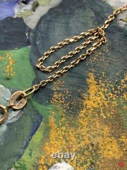 Vintage Solid Rose Gold 14K 585 3D lizard pendant necklace Crystall