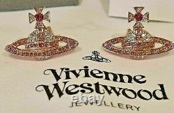 Vivienne Westwood Rose Gold Kika Crystal Bas Relief Necklace and Earrings Set