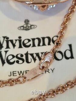 Vivienne Westwood large Rose Gold Mayfair 3D crystal Orb Pendant necklace New