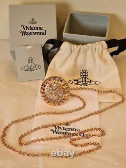 Vivienne Westwood large rose gold tone Mayfair 3D Crystal Orb pendant necklace