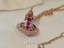 Vivienne Westwood rose gold small 3D Chloris Necklace New with Box