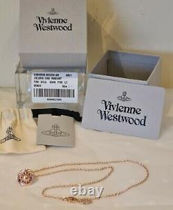 Vivienne Westwood rose gold small 3D Chloris Necklace New with Box