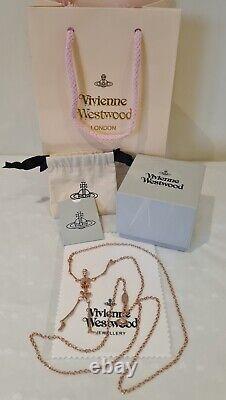 Vivienne Westwood rose gold tone skeleton Necklace New with Box and Gift Bag