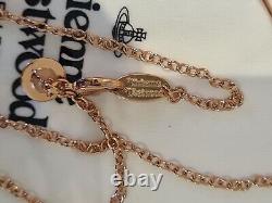 Vivienne Westwood rose gold tone skeleton Necklace New with Box and Gift Bag