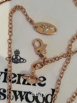 Vivienne Westwood rose gold tone skeleton Necklace New with Box and Gift Bag