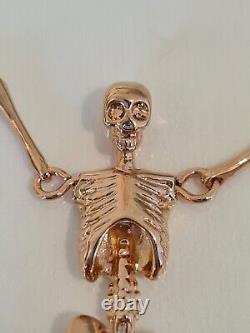 Vivienne Westwood rose gold tone skeleton Necklace New with Box and Gift Bag