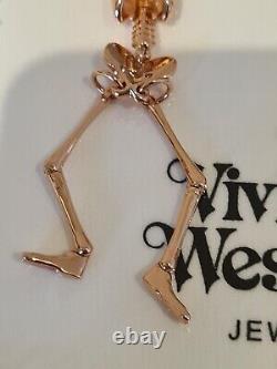 Vivienne Westwood rose gold tone skeleton Necklace New with Box and Gift Bag