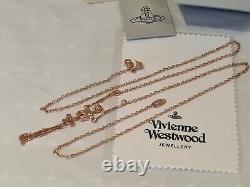 Vivienne Westwood rose gold tone skeleton Necklace New with Box and Gift Bag