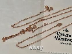 Vivienne Westwood rose gold tone skeleton Necklace New with Box and Gift Bag