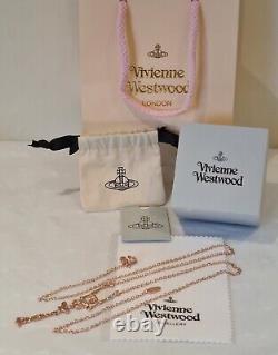 Vivienne Westwood rose gold tone skeleton Necklace New with Box and Gift Bag