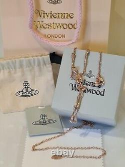 Vivienne Westwood rose gold tone skeleton Necklace New with Box and Gift Bag