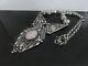 Vtg 950 Sterling Silver Rose Quartz Ornate Massive Ethnic Necklace