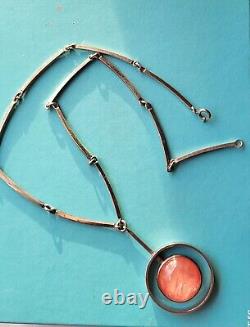 Vtg Mid Century Scandinavian Danish Modern Sterling Silver Necklace NE FROM