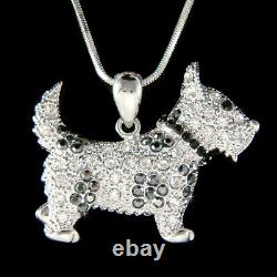 WESTIE SCOTTISH Scottie DOG Puppy made with Swarovski Crystal Necklace Jewelry