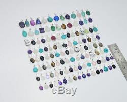 WHOLESALE 121PC 925 SOLID STERLING SILVER TURQUOISE MIX STONE PENDANT LOT bq511