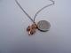 Waterford crystal, disc and rose gold shamrock pendant necklace. Brand new