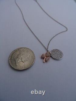 Waterford crystal, disc and rose gold shamrock pendant necklace. Brand new