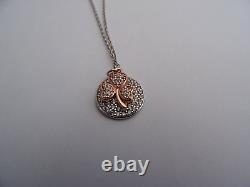 Waterford crystal, disc and rose gold shamrock pendant necklace. Brand new