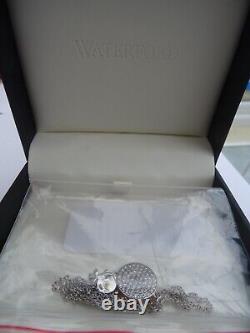 Waterford crystal, disc and rose gold shamrock pendant necklace. Brand new