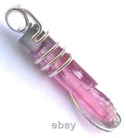 Watermelon Natural Tourmaline Pendant, Tourmaline Crystal Necklace, Pink 19.70 Ct