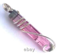 Watermelon Natural Tourmaline Pendant, Tourmaline Crystal Necklace, Pink 19.70 Ct