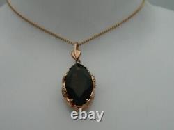 Welsh Clogau 9ct Rose Gold Ar Dan Smoky Quartz & Diamond Pendant