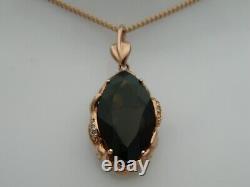 Welsh Clogau 9ct Rose Gold Ar Dan Smoky Quartz & Diamond Pendant