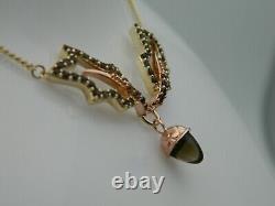 Welsh Clogau 9ct Yellow & Rose Gold Royal Clogau Oak Smoky Quartz Necklace