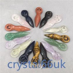 Wholesale A lot of Natural Goddess Pendant totem Statue Carved Crystal Healing