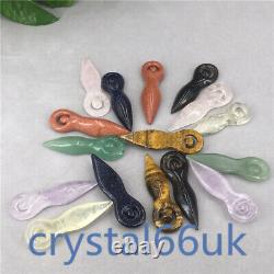 Wholesale A lot of Natural Goddess Pendant totem Statue Carved Crystal Healing