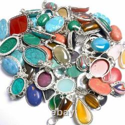 Wholesale Lot! Malachite & Mix Necklace pendant Silver Overlay