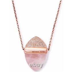Women's Michael Kors MKJ5252791 Rose Gold Blush Rush Pyramid Stone Necklace