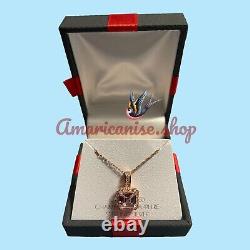 Womens Champagne Sapphire 14K Rose Gold Over Silver Pendant Necklace